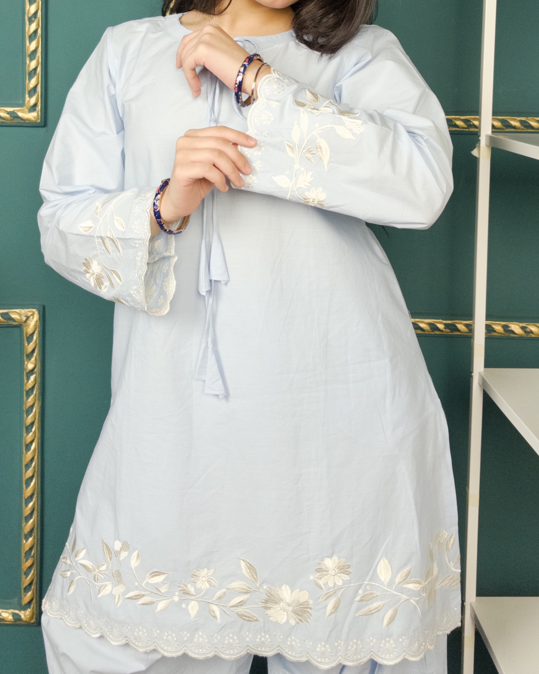 Skylight – Ice Blue Relaxed-Fit Kurta Set