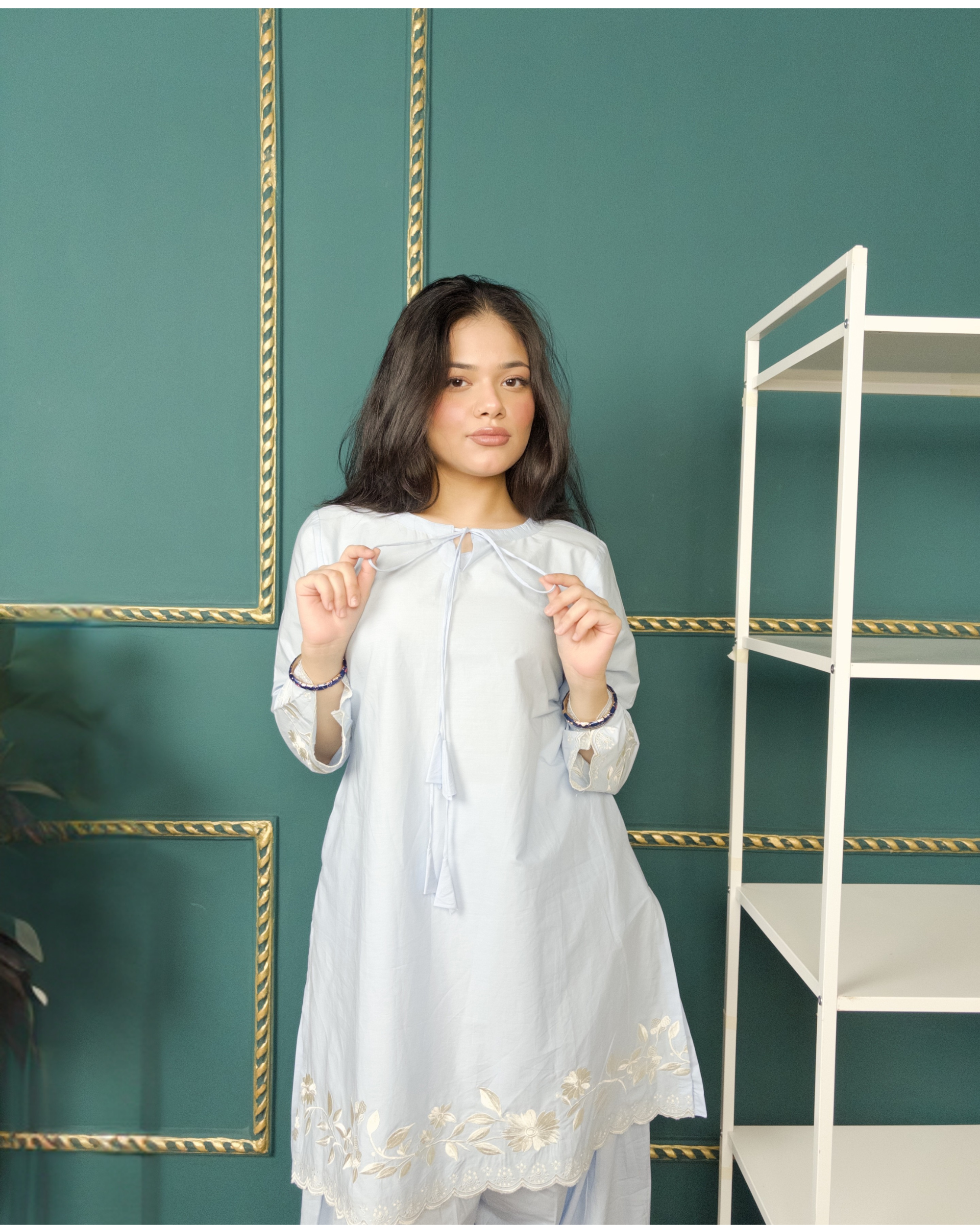 Skylight – Ice Blue Relaxed-Fit Kurta Set