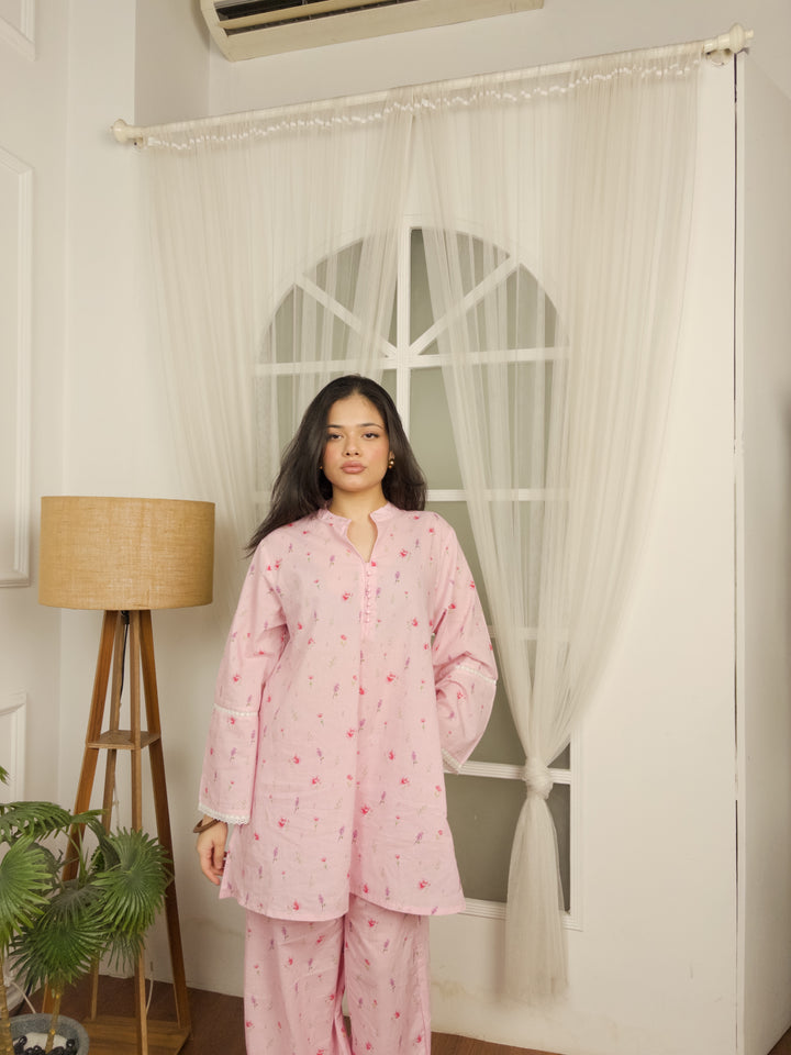 Bloom – Pink Relaxed-Fit Kurta Set