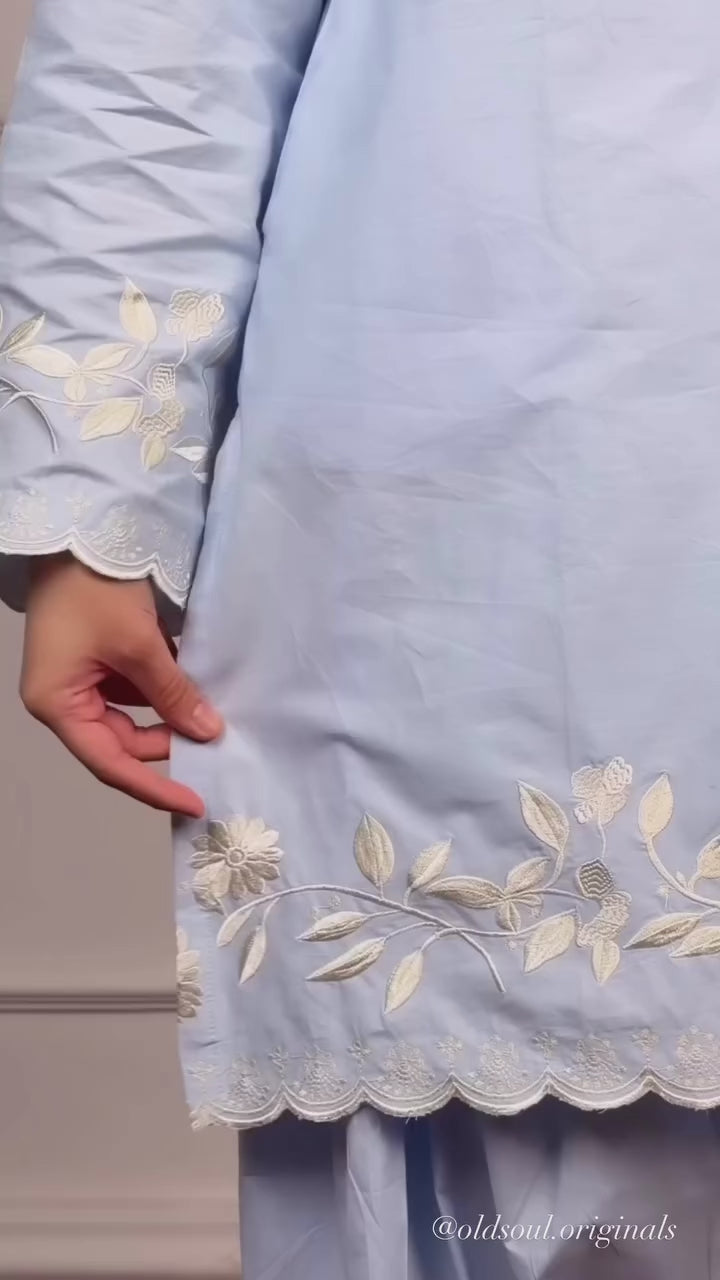 Skylight – Ice Blue Relaxed-Fit Kurta Set